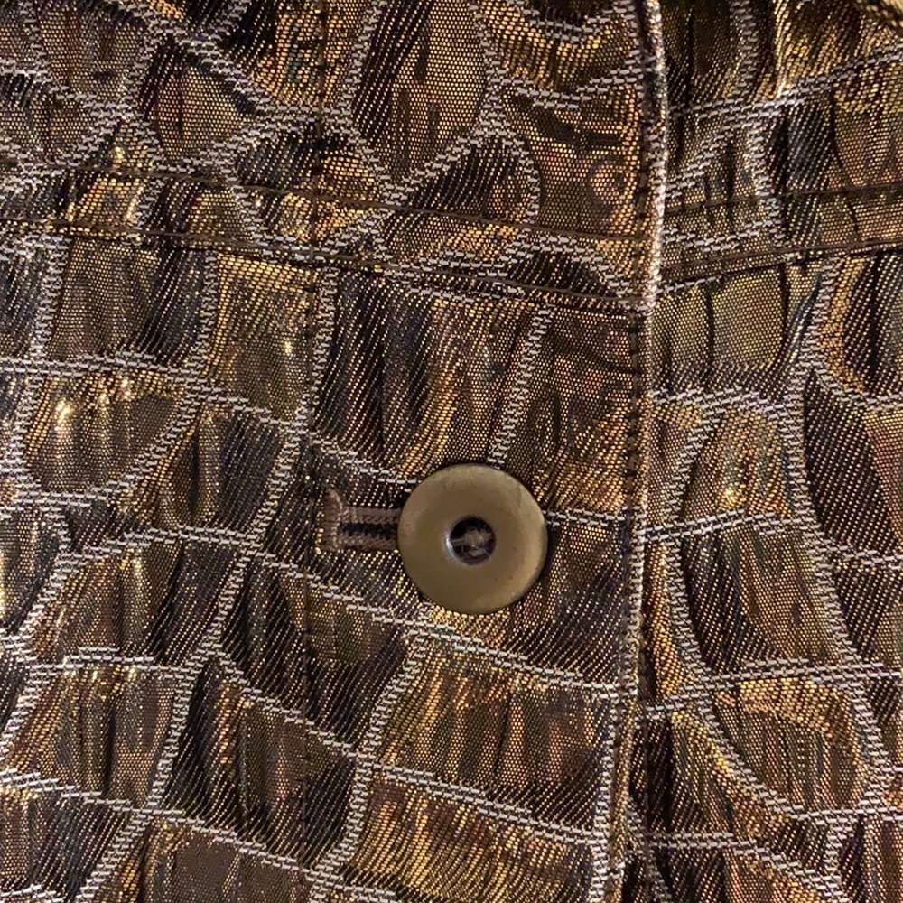 Metallic Gold Animal pattern Jacket, Ruby Rd.,18 - Picture 4 of 13